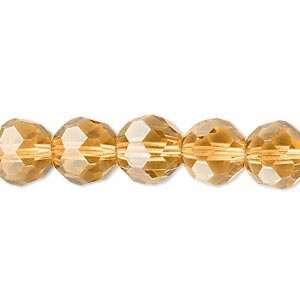  10mm Celestial Cut Crystal 32 facet round, gold   10 beads@Celestial 
