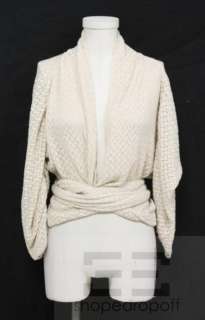 Max Azria Collection Beige Knit Silk & Cashmere Cardigan Size M NEW 