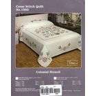 Tobin Colonial Stencil Stamped Cross Stitch Quilt  90x103 Double