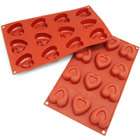   12 Cavity Mini Heart Silicone Mold and Baking Pan (Pack of 2