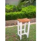 Caravan White and Oak finish wood Acacia bar stool chair