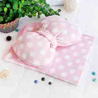 Blancho Bedding [Pink Bow] Fleece Throw Blanket Pillow Cushion 