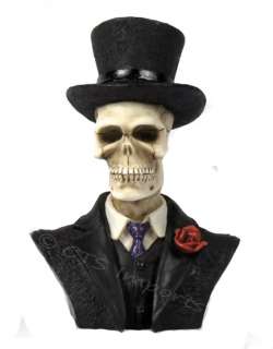 NEW Skulls & Skeletons Groom Wedding Cake Topper Bust Figurine  