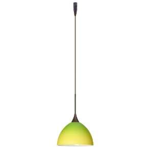   with Rail Adapter Finish Bronze, Glass Shade Bicolor Green/Yellow