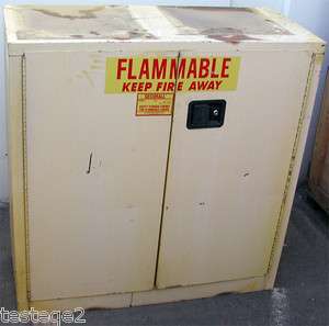 Fire Proof Chemical Storage Cabinet 44x43x18 Manual Door 1 Shelfs 