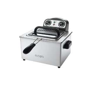 Euro Pro 4 Quart Stainless Steel Deep Fryer F1400:  Kitchen 