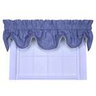   Logan Gingham Check Print Lined Federal Valance Window Curtain in Blue