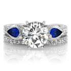 WMU Suzettes CZ Diamond & Sapphire Wedding Ring Set