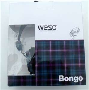 WeSC Bongo Headphones Black Checked Plaid MP2 iPod NEW  