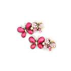 Faddism Pink Butterfly Vintage Design Hair Clip Embellished with 
