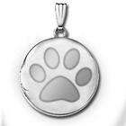 PicturesOnGold Sterling Silver Dogs Paw Print Round Picture 