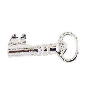   Patera Silver Plated Pewter Skeleton Key Charm 23mm (1) 