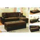 Acme 2 pc Lakeland chocolate brown microfiber upholstered sectional 
