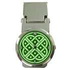Carsons Collectibles Money Clip Watch of Green Medevil Celtic Knot 