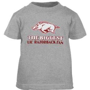   Arkansas Razorbacks Ash Toddler Biggest Fan T shirt