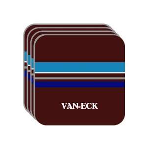 Personal Name Gift   VAN ECK Set of 4 Mini Mousepad Coasters (blue 