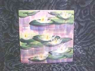 Art Nouveau Colorful Water Lily Tile Made in Italy  
