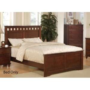 Twin Size Bed with Frame   Deep Brown Finish 