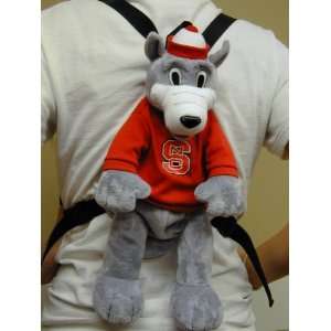 North Carolina State Wolfpack Plush Team Mascot String BackPack NCAA 