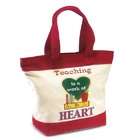 Russ Berrie Teaching Is A Work Of Heart Canvas Message Tote Bag #37784