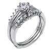04ct Russian Ice CZ Stacked 3 pc Wedding Ring Set s 6  