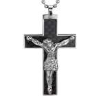   Carbon Fiber Crucifix Cross with Jesus Christ Pendant Necklace 16