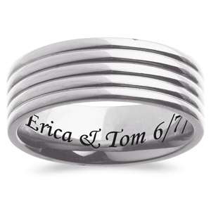 Jewelry Mens Titanium Engraved Purity Band   Personalized Jewelry 