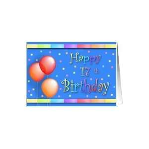  17 Years Old Balloons Happy Birthday Fun Card Toys 
