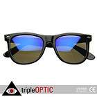   Reflective Color Mirror Lens Large Wayfers Style Sunglasses(Black Ice