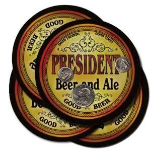  PRESIDENT Family Name Beer & Ale Coasters 