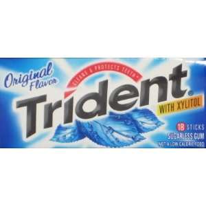 Trident Original Chewing Gum 36 18 Packs  Grocery 