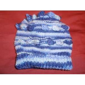  Hand Knitted Multi Colored Blue Bobble Hat Everything 