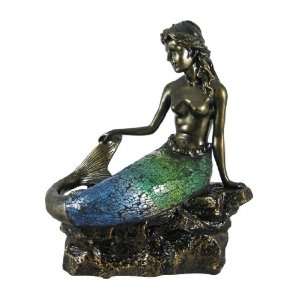  Crackle Glass Mermaid Accent Table Lamp
