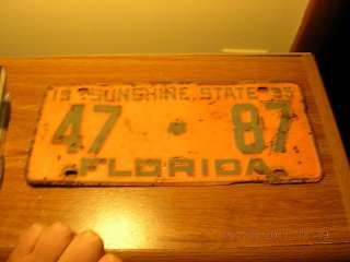 1955 55 FLORIDA FL LICENSE PLATE NICE TAG BIN LOW #  