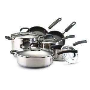   Steel 10 Piece Stainless Steel Nonstick Cookware Set: Kitchen & Dining