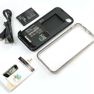   Dual 2 SIM Card Power Case Battery Back Cover For Apple iPhone 4 Cell