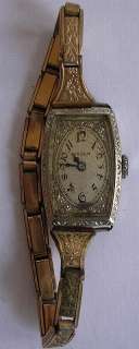 Gruen 14Kt White Gold Ladies Art Deco 20s WORKING Wrist Watch  