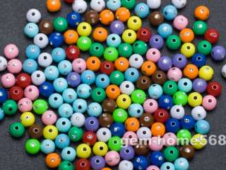 BUY 2 GET 1 FREE 200 Mixed Acrylic Beads Silver Dot 6mm  