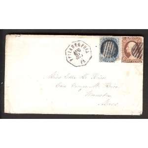  Scott #24, 26 Mixed Franking Cover 1857 Issue Everything 