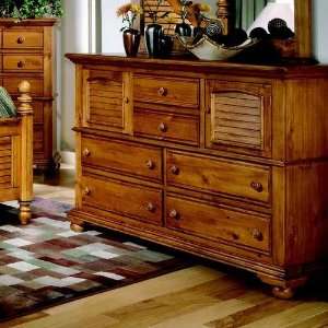   Cottage Traditions Triple Dresser in Distressed Sandstone Home