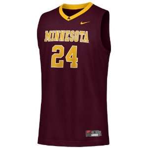  Nike Minnesota Golden Gophers #24 Maroon Replica Basketball 