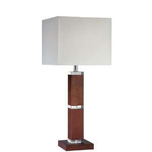 Wood Table Lamp with Acrylic Accent in Walnut Finish