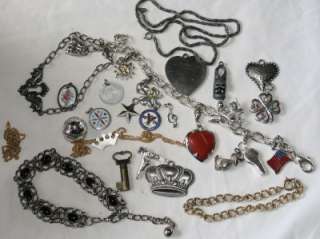   charm and bracelet lot enamel moves jewelry stones necklaces  