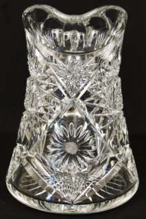 FINE! American Brilliant Cut Glass Crystal Star & Flower Pattern 