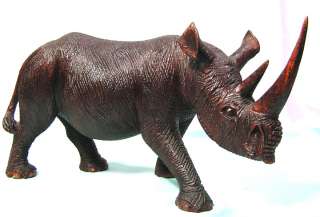 African Rhino Wood Carving  