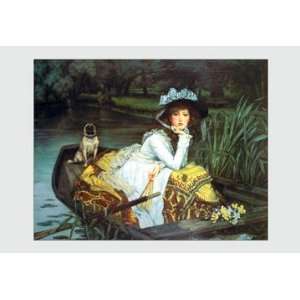  Young Woman Looking in a Boat 12x18 Giclee on canvas