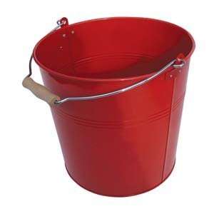  Red Metal Round Bucket