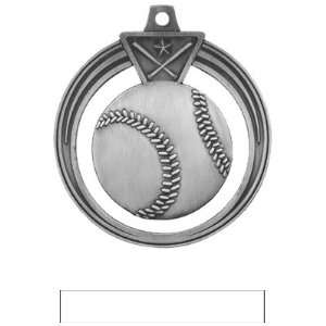Hasty Awards 2.5 Eclipse Custom Baseball Medals SILVER MEDAL/WHITE 