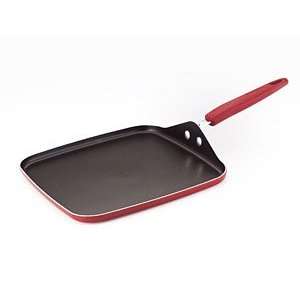  Silverstone Culinary Colors 11 Inch Square Griddle, Red 