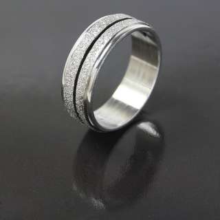 Elegant Mens/Unisex Titanium Steel Band Ring Size 6 1/2